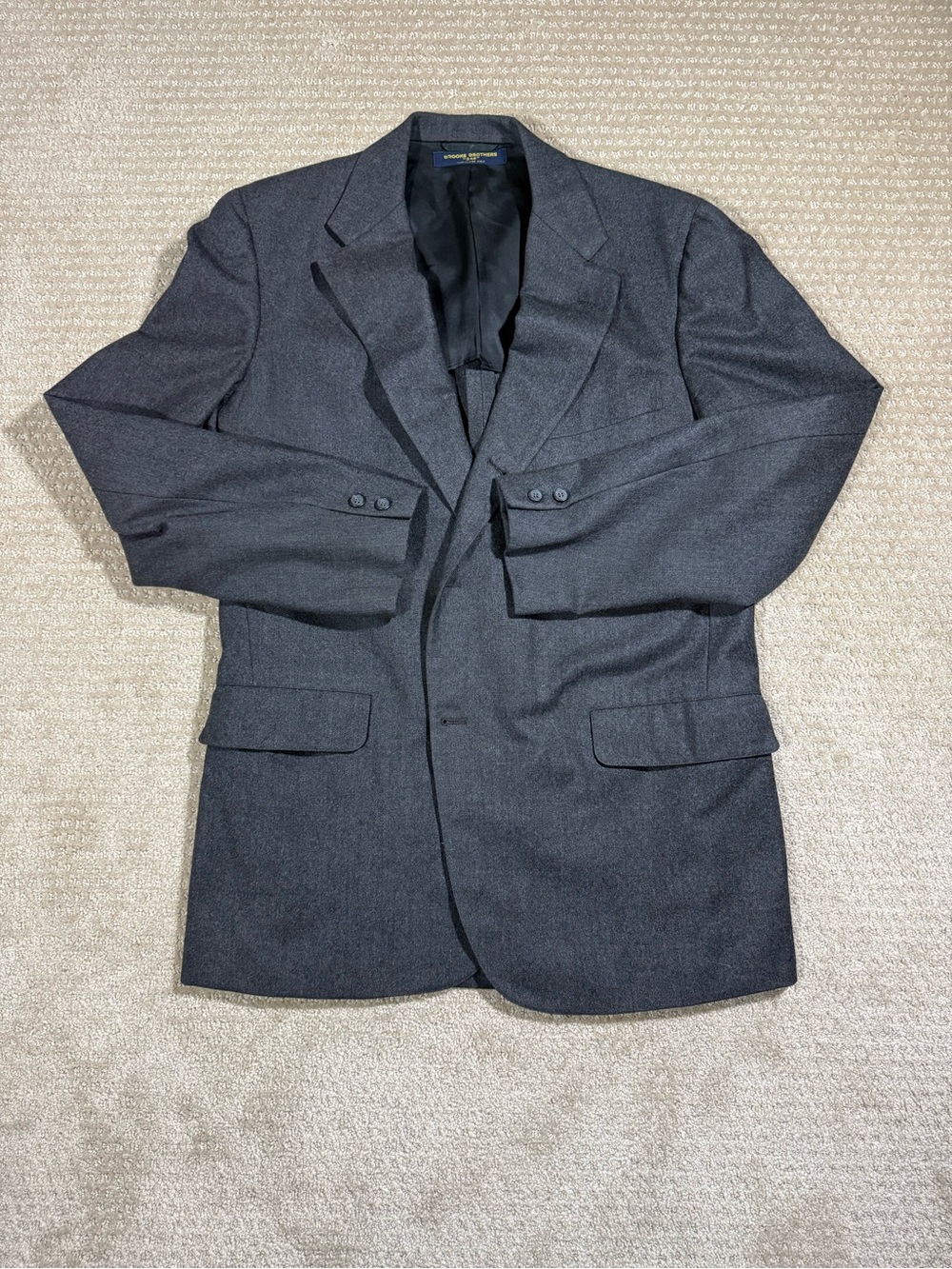 Vintage Brooks Brothers Charcoal Gray Men's Wool Blazer